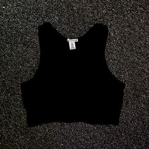 black cropped halter top